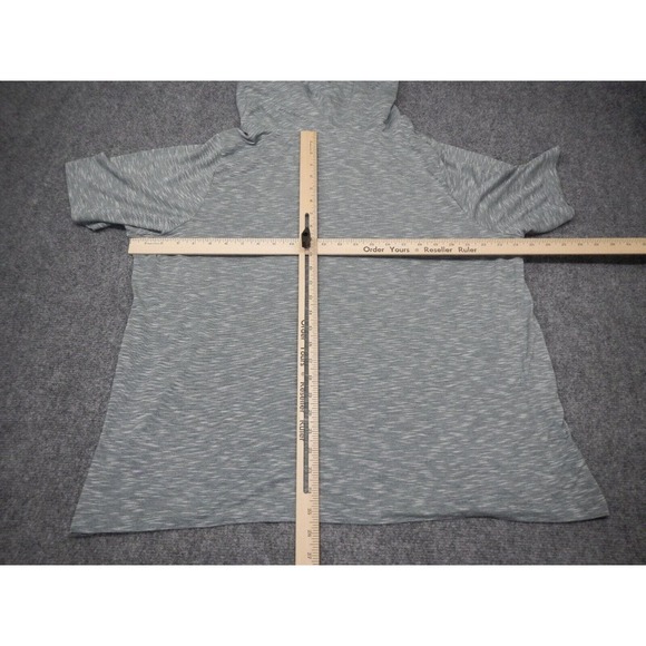 CJ Banks Top Womens Plus 3X Solid Gray Cowl Neck Short Sleeve Lightweight - Picture 6 of 8